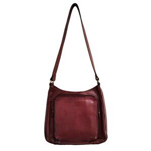 Fossil Leather Purse 75082 Timeless Classic Lock/Key Charm Wine Red